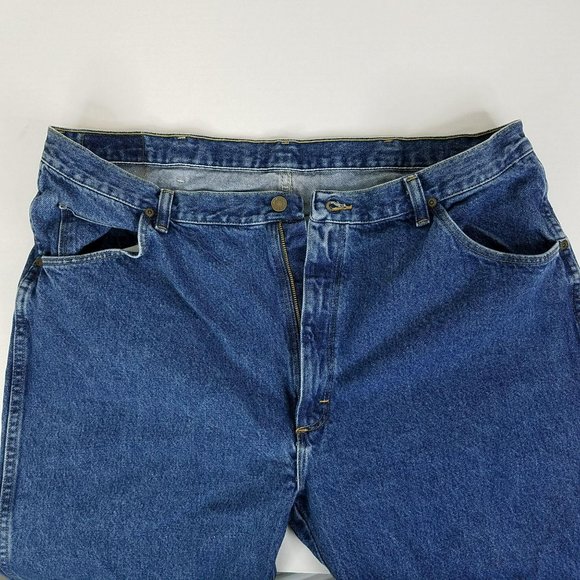 Wrangler Mens Jeans 42x30 Regular Fit 5 Star Straight Blue Denim - Picture 5 of 10